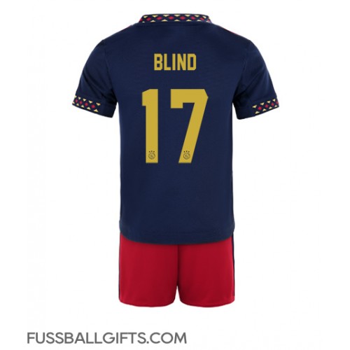 Ajax Daley Blind #17 Fußballbekleidung Auswärtstrikot Kinder 2022-23 Kurzarm (+ kurze hosen)